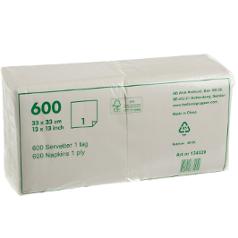 Serviett DUNI 1L 33cm finess hvit (600)