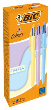 Kulepenn BIC 4 farger M pastell (12)