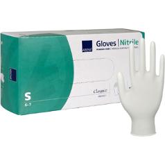 Hanske ABENA C.P nitril u/p S hvit(150)