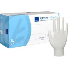 Hanske ABENA C.P nitril u/p L hvit(150)
