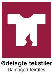 Kildesorteringsetikett Ødelagt Tekstil