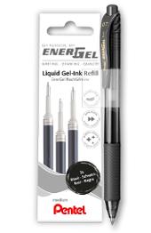 Geleroller PENTEL EnerGel sort (1+3)