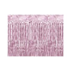 Glittergardin 90x250cm metallic rosa