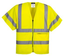 Refleksvest PORTWEST m Zip HiVis S gul