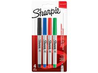 Merkepenn SHARPIE sort/rød/blå/gr. (4)
