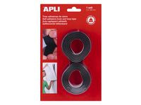 Borrelås APLI m.tape 1m sort (2)