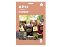 Etikett APLI kraft oval 63,5x42,3mm (10)