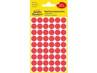 Etikett AVERY manuell ø12mm rød (270)