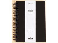 Notatbok GRIEG A5 100g 160s ruter sort