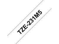 Tape BROTHER TZe231M5 12mm sort/hvit (5)