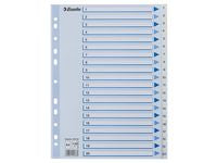 Register ESSELTE A4 plast 1-20 blå/hvit