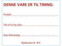 Etikett vare til tining 102x128mm 500stk