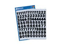 Etikett AVERY tall 9,5mm 0-9 sort