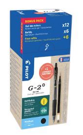 Geleroller PILOT G2+ 07 sort (12+12)