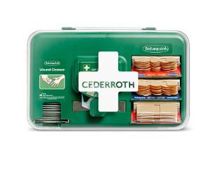 Dispenser CEDERROTH m/innhold sårskader