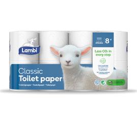 Toalettpapir LAMBI 3L 20,6m hvit (8)
