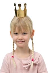 Partyhatt JOKER pappkrone flat gull (6)