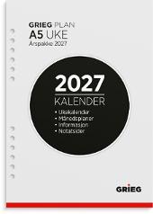 Årspakke GRIEG A5 2027 uke