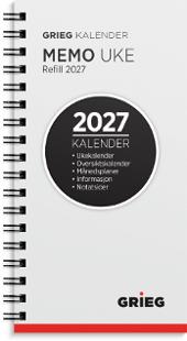 Lommekalender GRIEG Memo 2027 refill