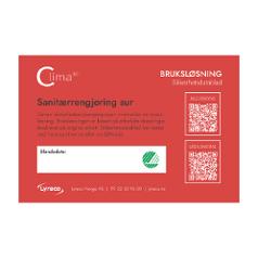 Bruksetikett CLIMA30 Sanitær sur