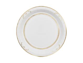 Tallerken papp 23cm hvit/gull (6)
