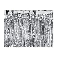 Glittergardin 90x250cm sølv