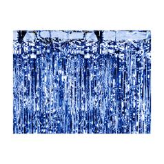 Glittergardin 90x250cm metallic blå