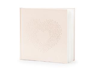 Gjestebok hjerte 20x20cm lys rosa