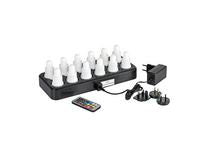 Ledlys DUNI farger 12stk m/ladestasjon