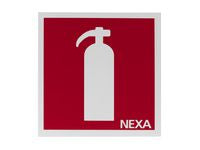 Skilt NEXA Brannslukker 20x20cm rød