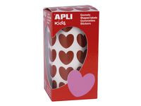 Stickers APLI hjerte rød 20x18mm (900)