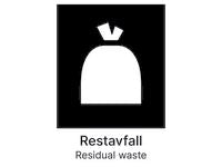 Kildesorteringsetikett Restavfall