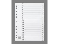 Register A4 PP 1-20 m/indeksark hvit