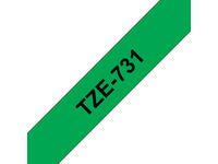 Tape BROTHER TZe-731 12mmx8m sort/grønn