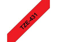 Tape BROTHER TZe-431 12mmx8m sort/rød