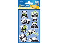 Etikett AVERY dekor pandaer