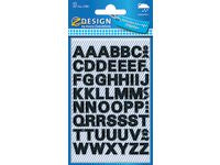 Etikett AVERY bokstav 9,5mm A-Z sort