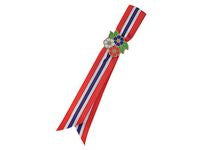Sløyfe 12cm for barn i rødt/hvitt/blått