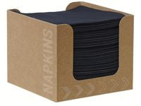 Serviett DUNISOFT 20cm sort m/disp (50)