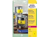 Etikett AVERY polyester 210x297 gul (20)