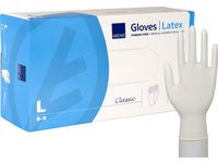 Hanske ABENA C. latex u/p L hvit (100)